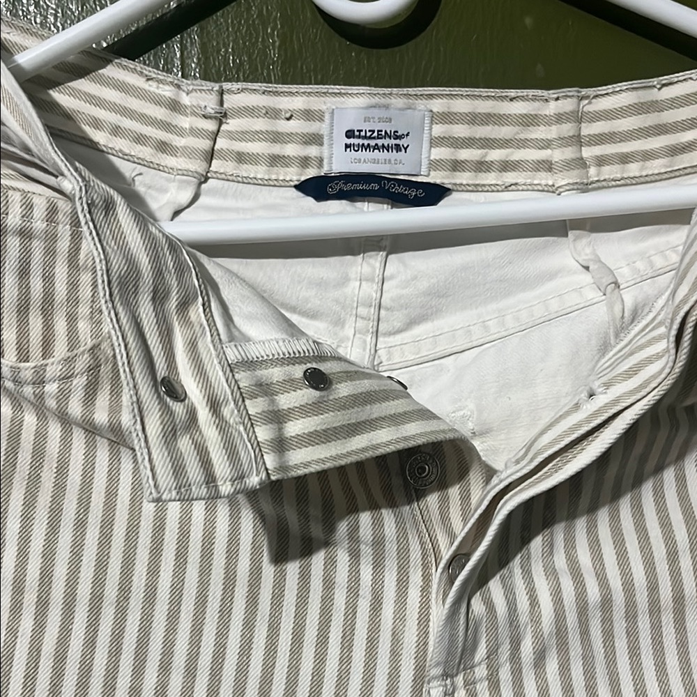 Citizens of Humanity Beige Striped Shirt